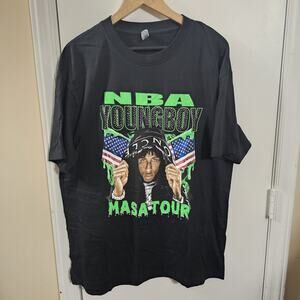 NBA YoungBoy Masa Tour 2025 Merch Two Sided T-Shirt Sz XL Bling Sparkle Slime